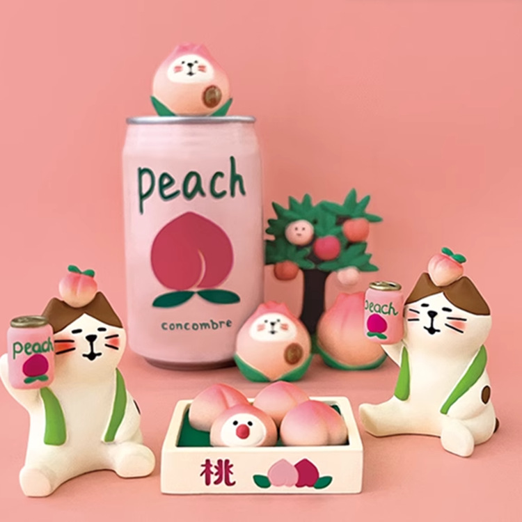 일본 고양이 zakka 복숭아 장마 와인 창조적 인 미니어처 수지 고양이 귀여운 작은 장식품 촬영 장면