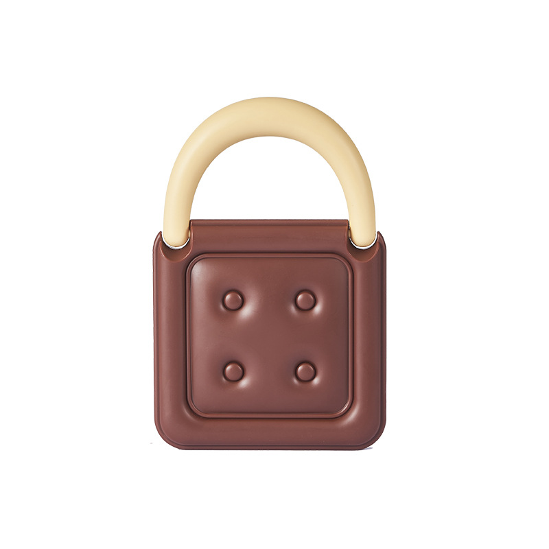 Espejo de bolso encantador, alto valor facial, espejo de maquillaje portátil pequeño, espejo de maquillaje de escritorio casero creativo de chocolate