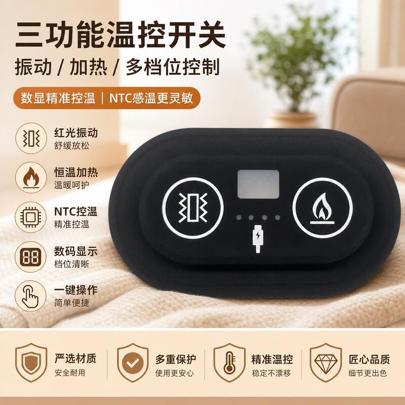Cross-border red light vibration heating three-function temperature control switch with digital display, transparent silicone NTC multi-level control switch Cross-border red light vibration heating three-function temperature control switch with digital display, transparent silicone NTC multi-level control switch