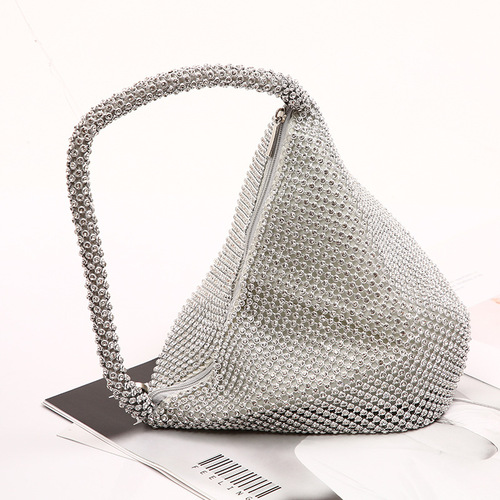 Diamond Party Bag Women's Clutch Rhinestone Landmine Bag Fashion Evening European and American Handbag Soft Bag Shape Dinner Bag