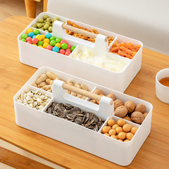 Nuts and Dried Fruits Box for Home Use, Simple and Multi-Compartment Candy Box for Living Room Coffee Table Desk, Large Capacity Snack Storage Box