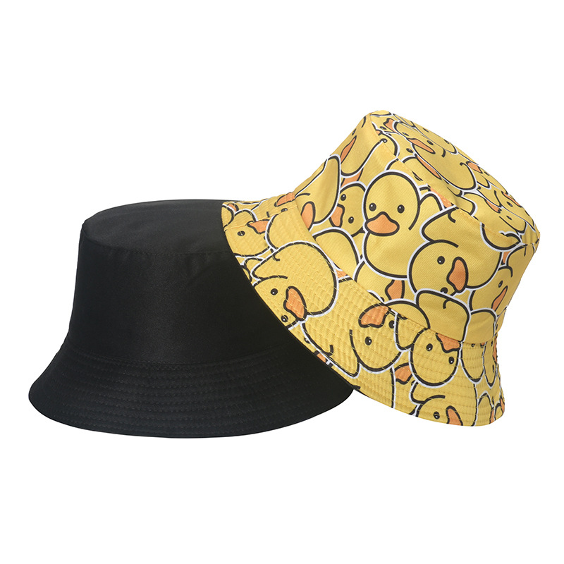 Duck Pattern Women's Cute Duck Sewing Flat Eaves Bucket Hat