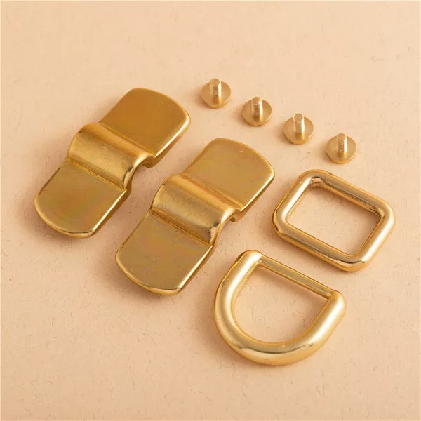Pure Copper Japanese Style Precision Cast Arch Bridge with D Square Buckle Brass Material DIY Handmade Leather Luggage Handle Hardware Accessories