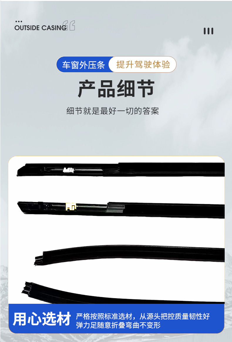 Suitable for Kia Forte Sealing Strip Cross-Border 82210-1X000/83210-1X000 Outer Pressure Strip