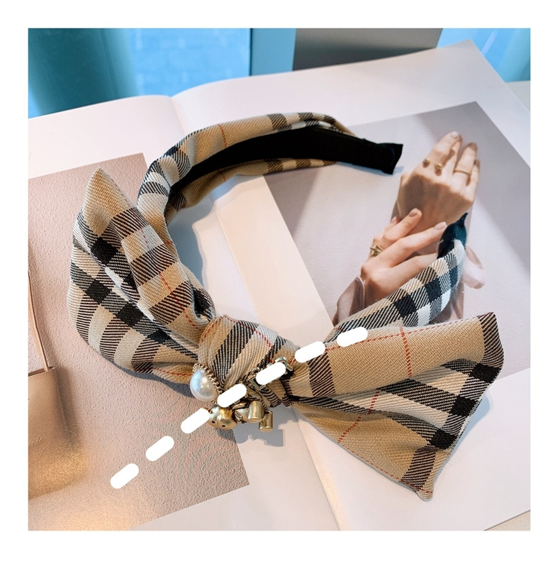 Retro Elegant Bowknot Plaid Hair Band display picture 5