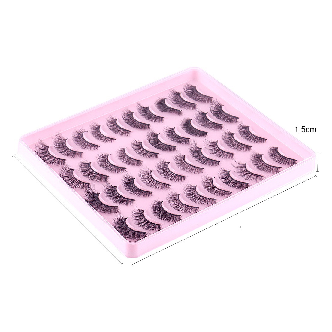Cruzar la frontera caliente 20 pares de pestañas falsas gruesas naturales mixtas simulación de fibra química pestañas largas pestañas Desordenadas al por mayor
