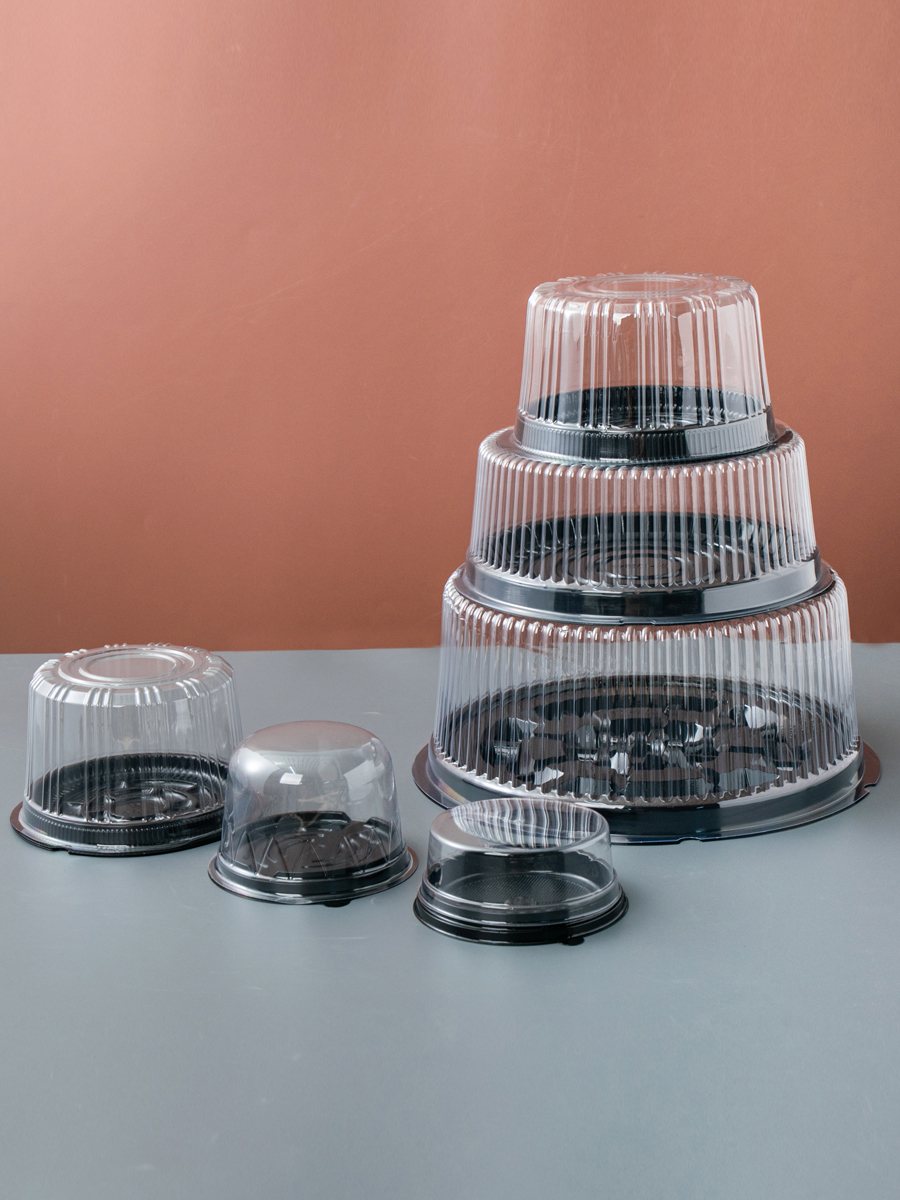 3/4 / 4 / 6 / 8 / 9 / 10 / 11 / 14 pulgadas caja de pastel transparente caja de embalaje de pastel de cumpleaños qifeng mousse caja de embalaje