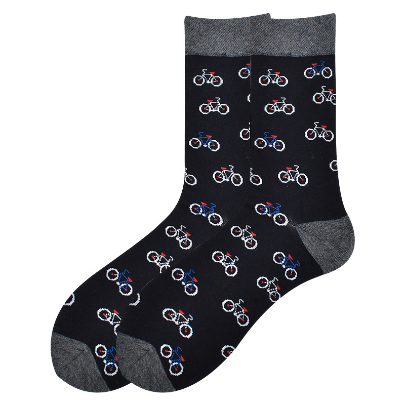 Popular Primavera, Otoño e Invierno moda media pantorrilla jacquard calcetines moda dibujos animados animal comida geométrica rayas fabricante