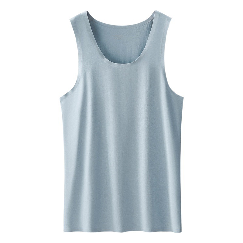 Nuevo chaleco transfronterizo de algodón modal para hombre, chaleco sin mangas, camiseta deportiva, chaleco sin costuras para fitness en stock