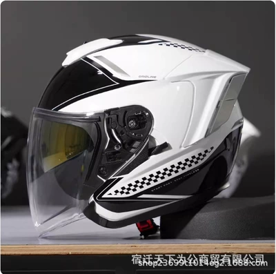 Motorcycle Half Helmet 3/4 | Motosiklet kaskı (dəbilqə) - new-version-of-painting-r05-black-and-white-of-the-extreme-world-s-code