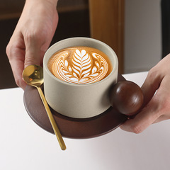 中古风陶瓷咖啡杯碟套装设计感小众高档精致高颜值个性拿铁拉花杯