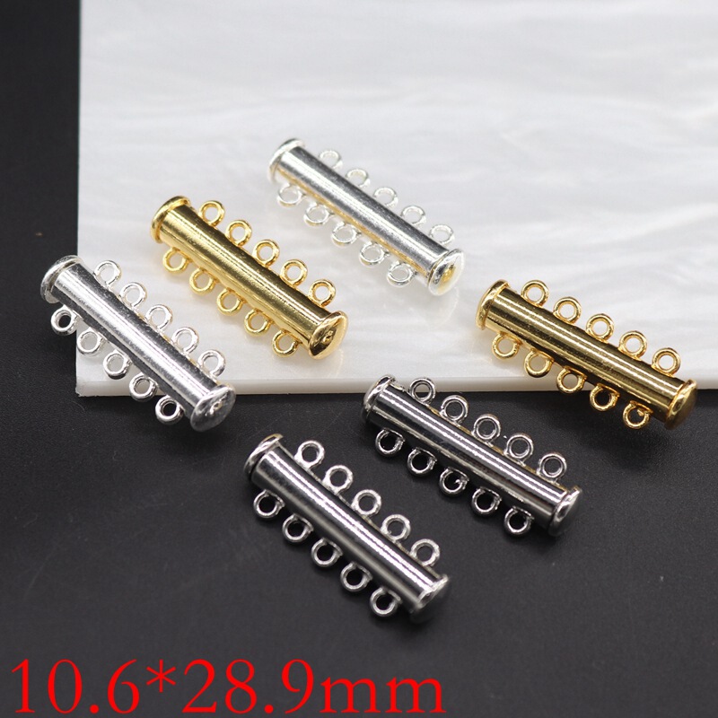Multi-Layer Necklace Buckle Head Gold-Plated Silver Five-Row Magnetic Buckle Casing Buckle Handmade Necklace Bracelet Jewelry Accessories