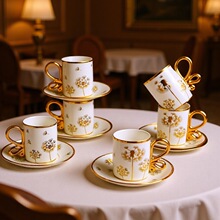 欧式高档精致小容量咖啡杯碟轻奢英式红茶杯碟礼盒装高档套装杯子