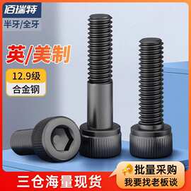 12.9级高强度英美制内六角螺丝螺栓杯头螺丝钉UNC1/4-20牙5/16-18