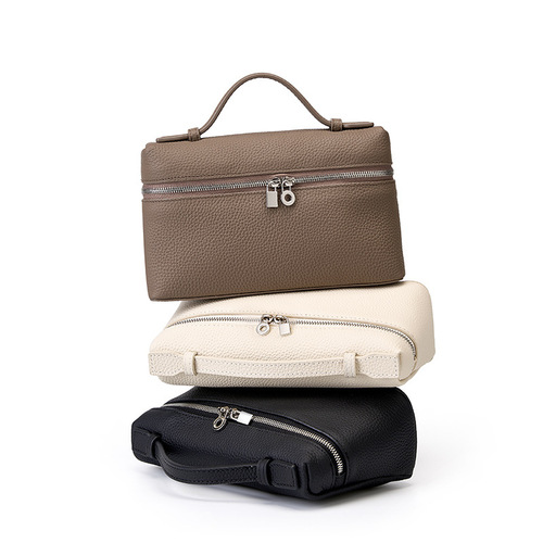 First layer cowhide lp19 lunch box bag genuine leather women's bag  new gigi same style hand box bag crossbody bag