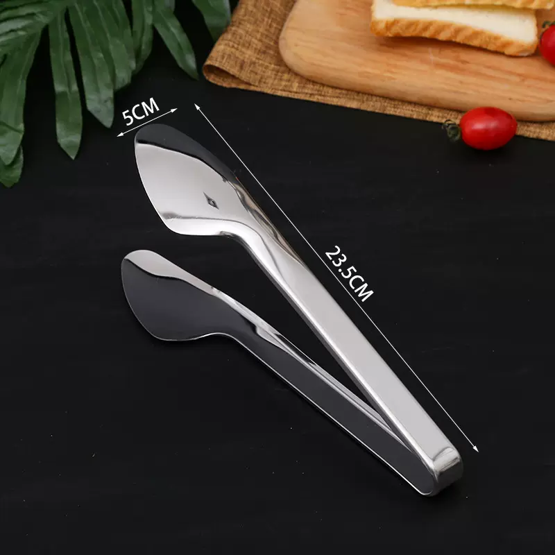 五金食物夹食品夹面包夹镜光烧烤食物夹厨房工具现货批发