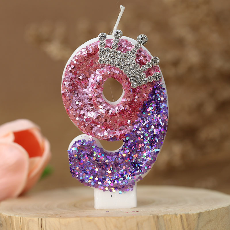 Vela de cumpleaños numérica que cambia de color, corona de princesa, decoración para Amazon y AliExpress – Mayorista de Yiwu