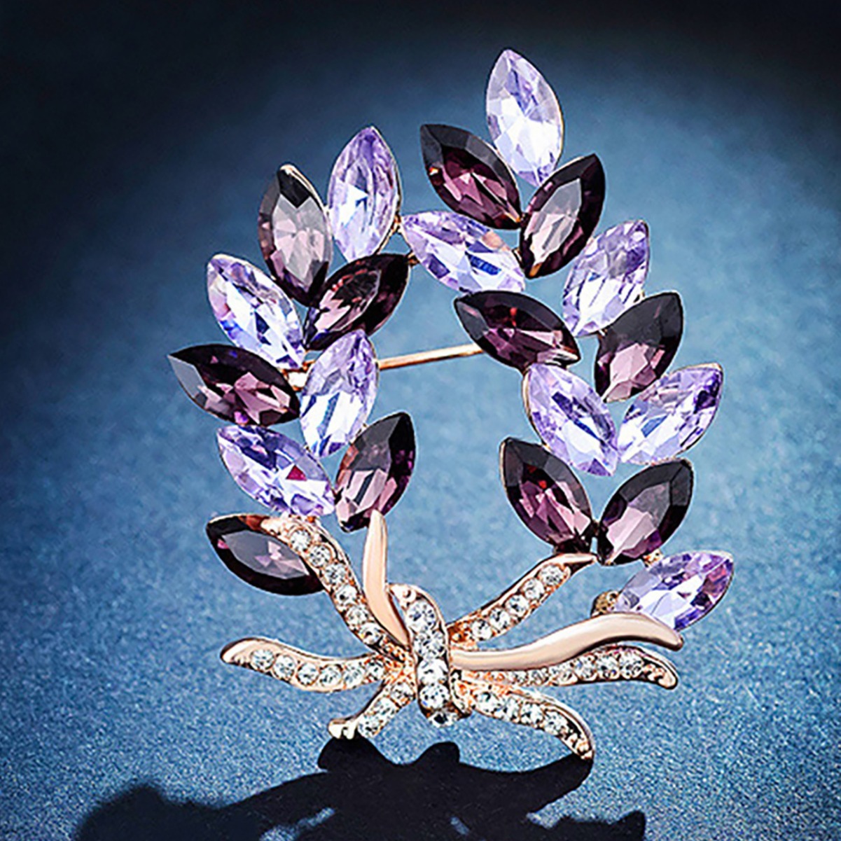 AliExpress Venta caliente Bauhinia broche de gama alta femenino temperamento anti-exposición pin diamante incrustado trigo oreja ramillete traje Accesorios image 6
