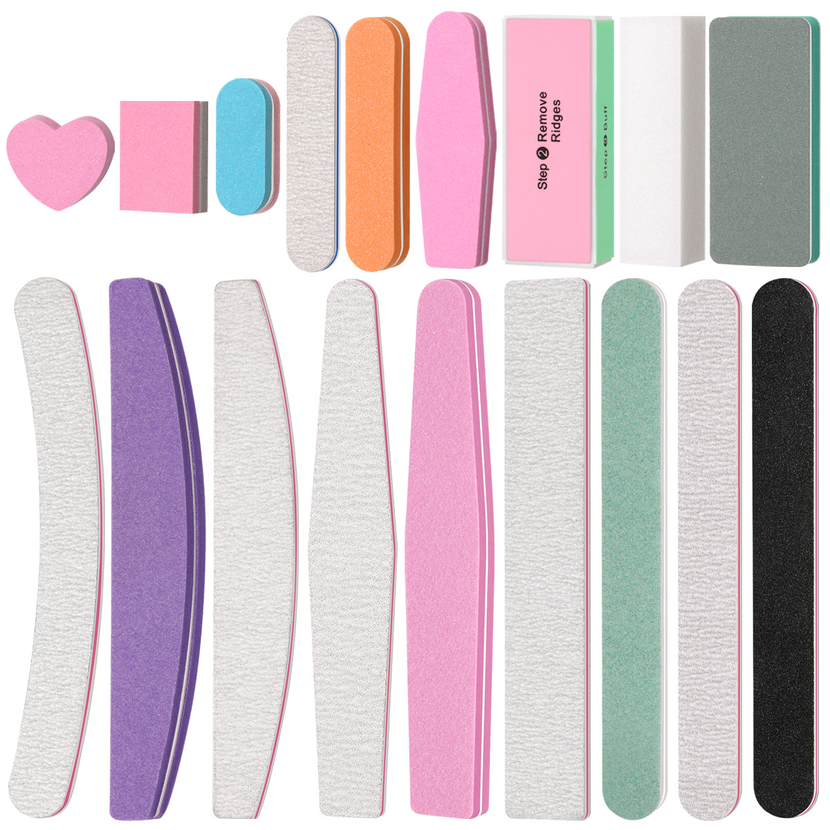 指甲锉条强硬度PU板纱条指甲搓 抛光条美甲工具套装 指甲打磨搓条