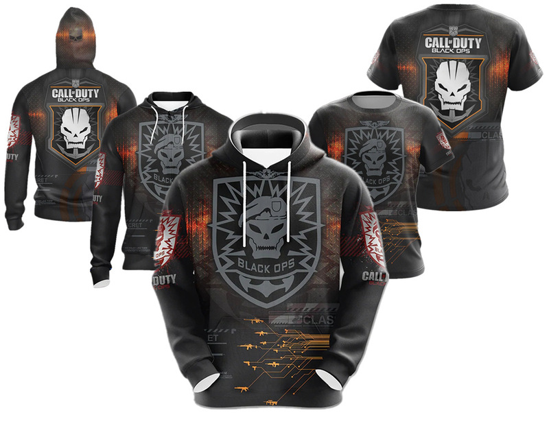 Call of Duty: Black Action cosplay Animation Clothing 3D Digital Printing Casual Sports Short Sleeve Sweater