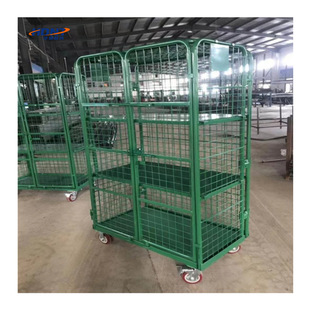 Manual Cargo Storage Transport Trolley Logistics Trolley Factory Warehouse Foldable Grids Turnover Trolley