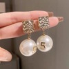 Retro advanced fashionable earrings from pearl, high-quality style