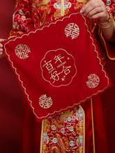 结婚红手绢红色小手帕喜字小方巾婚礼用的中式扔喜帕新娘陪嫁用品