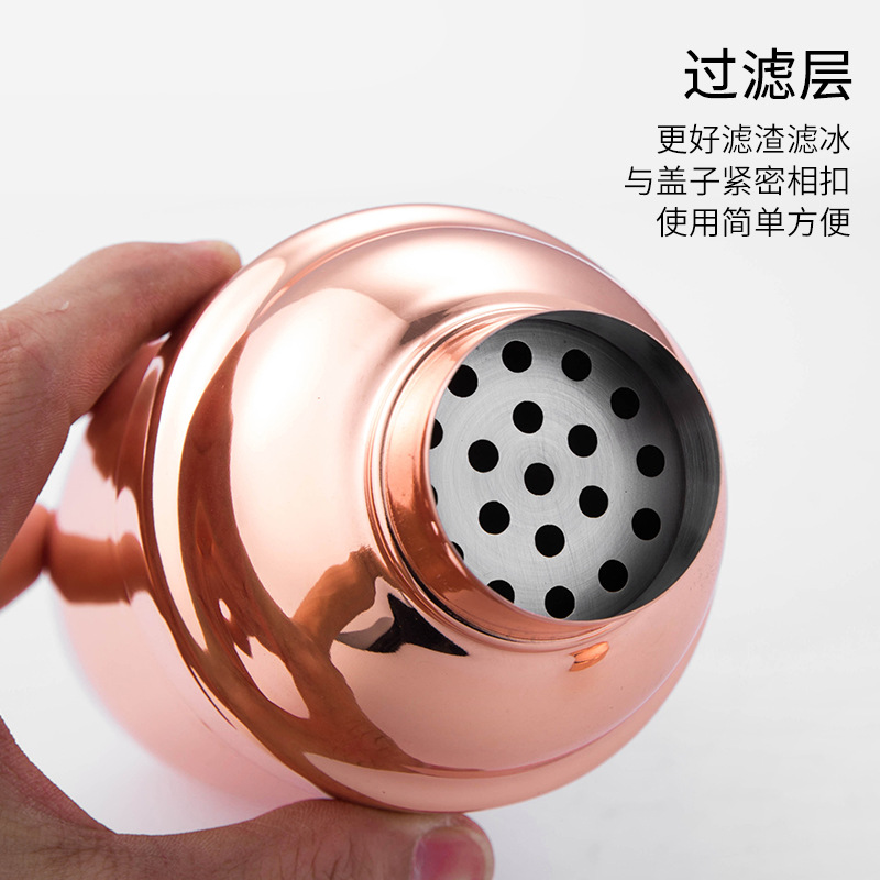 Venta directa de fábrica de coctelera de acero inoxidable nuevo estilo agitador de vino japonés shaker de tres etapas taza de nieve 500ml