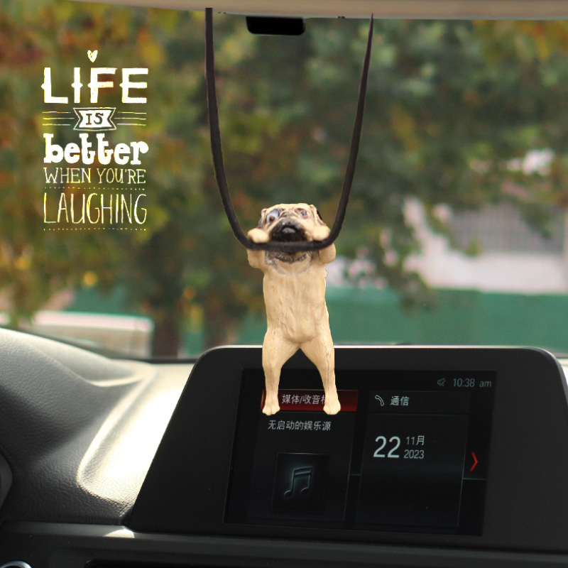 Dibujos animados transfronterizos lindo perrito colgante de coche colgante de coche rojo colgante de coche decoración de coche espejo retrovisor colgante