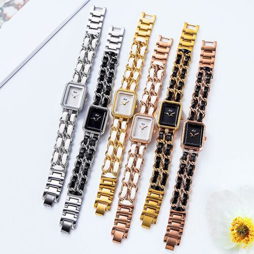 Gedi Square Small Beaded Retro Handmade Braided Bracelet Watch for Ladies, Waterproof, Direct Manufacturer Sale