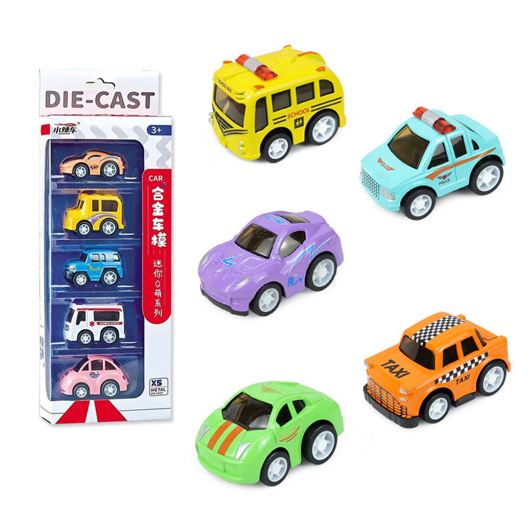 Children's alloy toy car simulation back Force police car fire car model boy color box toy gift wholesale