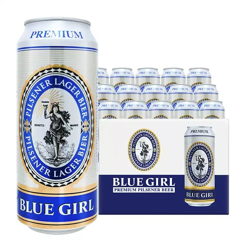 BLUE GIRL/蓝妹啤酒德国啤酒工艺 醇香浓郁500ml*12罐 易拉罐整箱