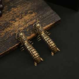 黄铜皮皮虾工艺品摆件仿真茶宠虾耙子动物模型海洋生物桌面装饰品