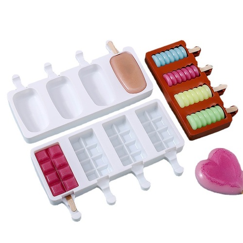  new homemade ice cream mold 4-link silicone mold to make popsicle cheese stick summer popsicle mold