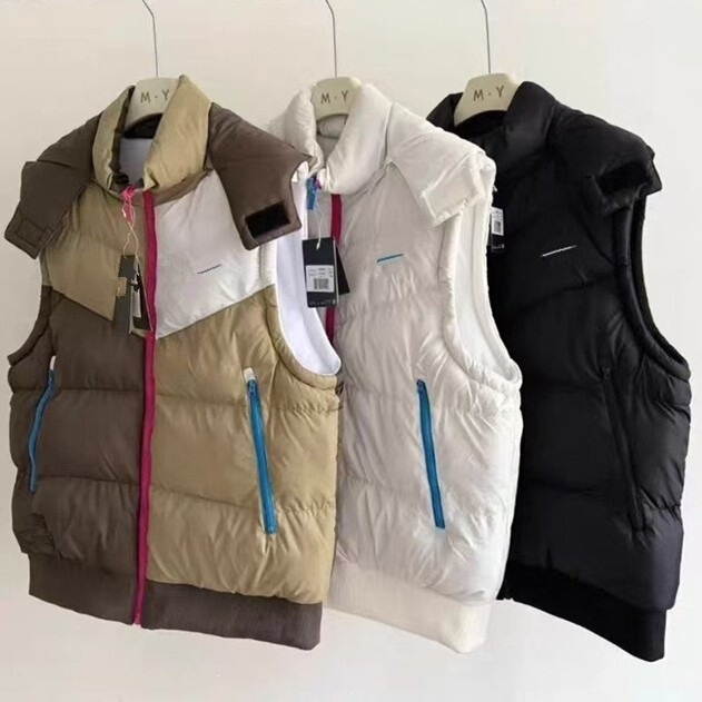 2026 Fall/Winter Embroidered Vest with Cotton Padding, Thickened, Double-Sided Wearable, Trendy, Detachable Hooded, Warm, Color-Block Waistcoat 2026 Fall/Winter Embroidered Vest with Cotton Padding, Thickened, Double-Sided Wearable, Trendy, Detachable Hooded, Warm, Color-Block Waistcoat