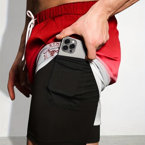 2025 Best Selling 3D Digital Printing Shorts for Men Outdoor Double-Layer Anti-Slip Fitness Sports Quick-Drying Pants