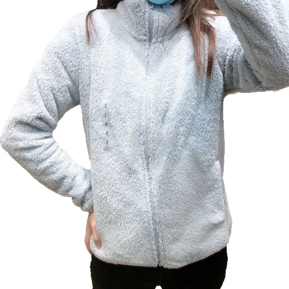 Дневной одиночный осенний и зимний женский длинный бархатный бархатный баклажан с длинными рукавами кардиган с воротником, теплая куртка 428330 439138