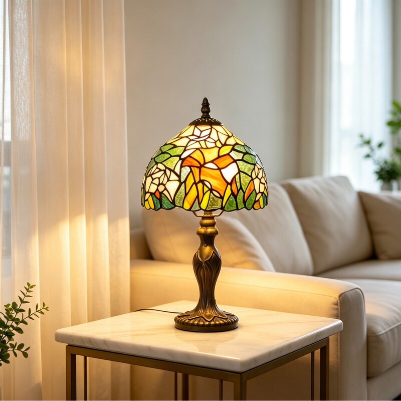 Tiffany-style stained glass table lamp vintage study bedroom decorative table lamp Tiffany-style stained glass table lamp vintage study bedroom decorative table lamp