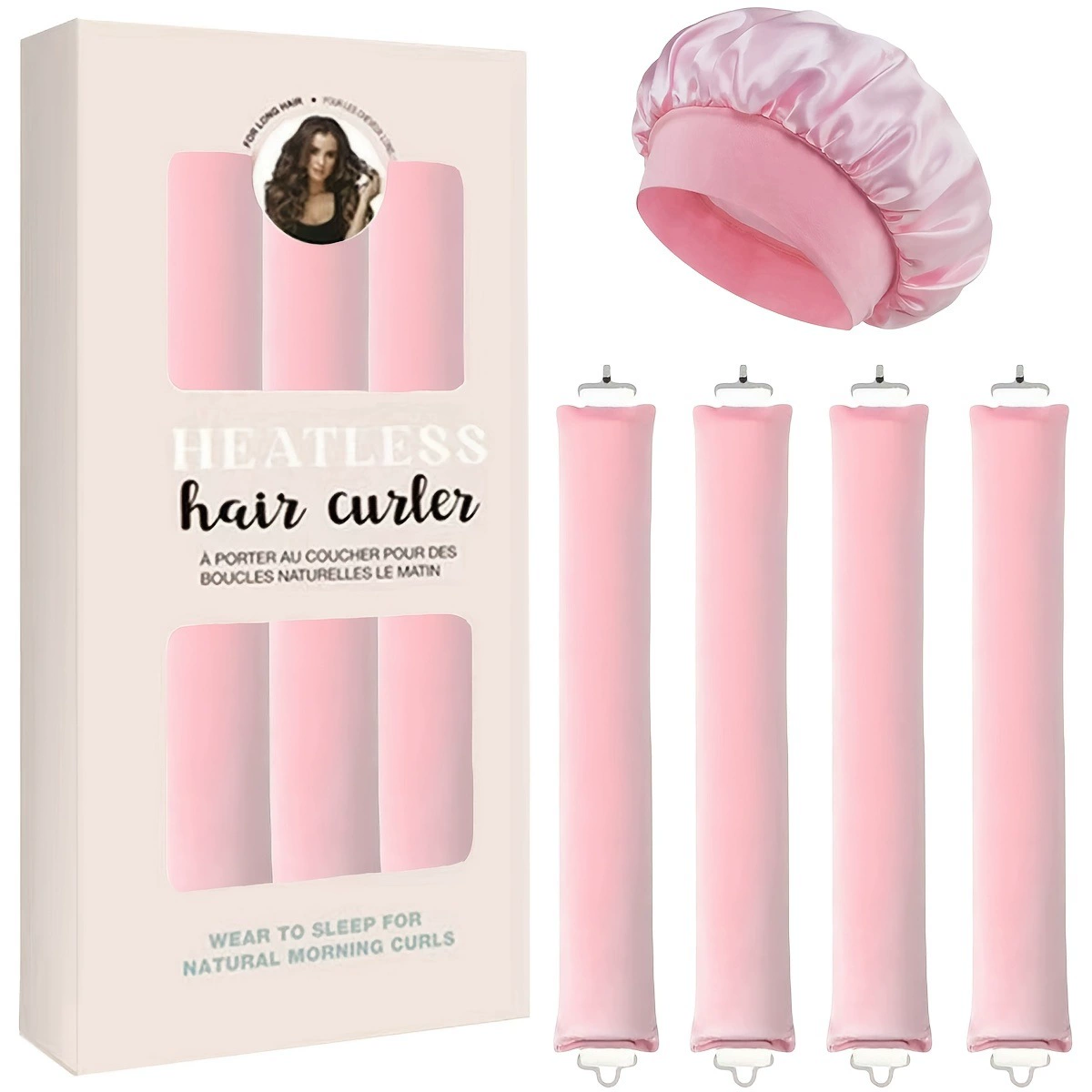 3-hook velvet hair curlers, big-wave sleep rollers set, multi-piece plush curling rods