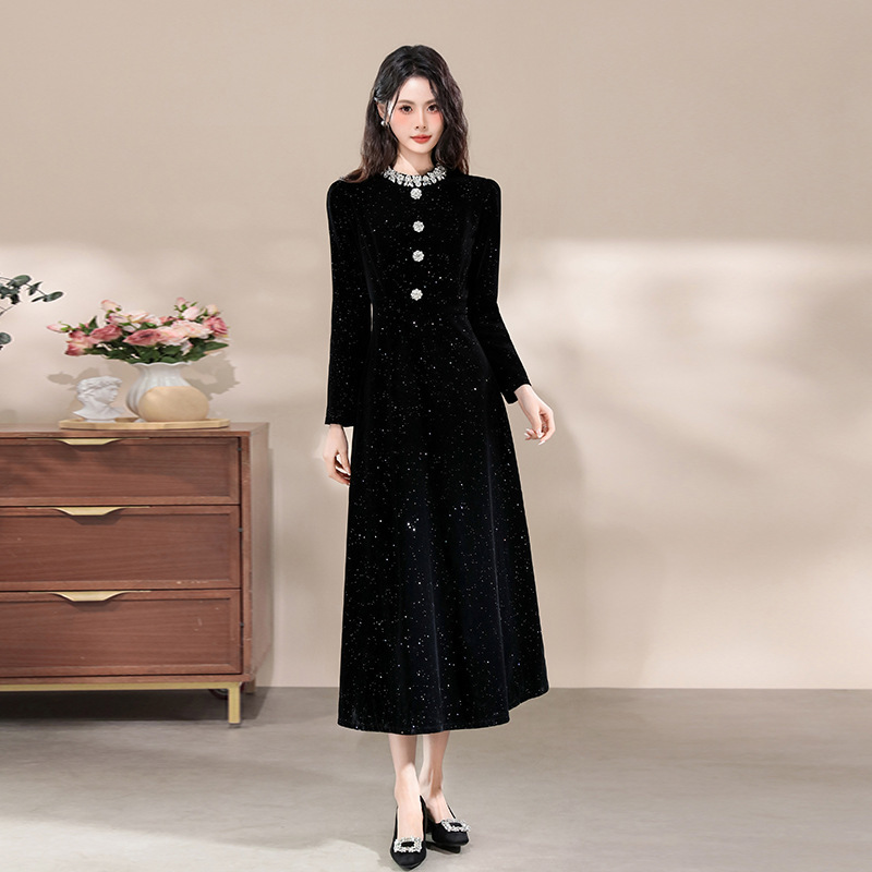 Thirteen Lines of Quality Autumn and Winter New Shiny Celebrity Dresses Annual Party Dinner Important Occasion Dresses Long Skirts