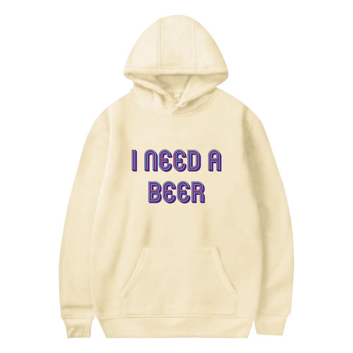 Women's Hooded Sweatshirt I NEED A BEER Fashion Hooded Sweatshirt Casual Large Pouch Over-the-Head Top