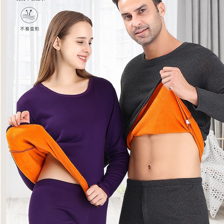 Gold Velvet Thermal Intimates for Men, Fleece-Lined and Thickeneded, Autumn Clothes for Middle-Aged and Elderly Women, Cold-Proof Couple Suits, Factory Direct Sales