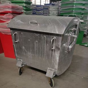 1100L European Style Galvanized Steel Trash Can Extra Large Metal 660 Liter Export Large Capacity 1100 Liter Trash Can