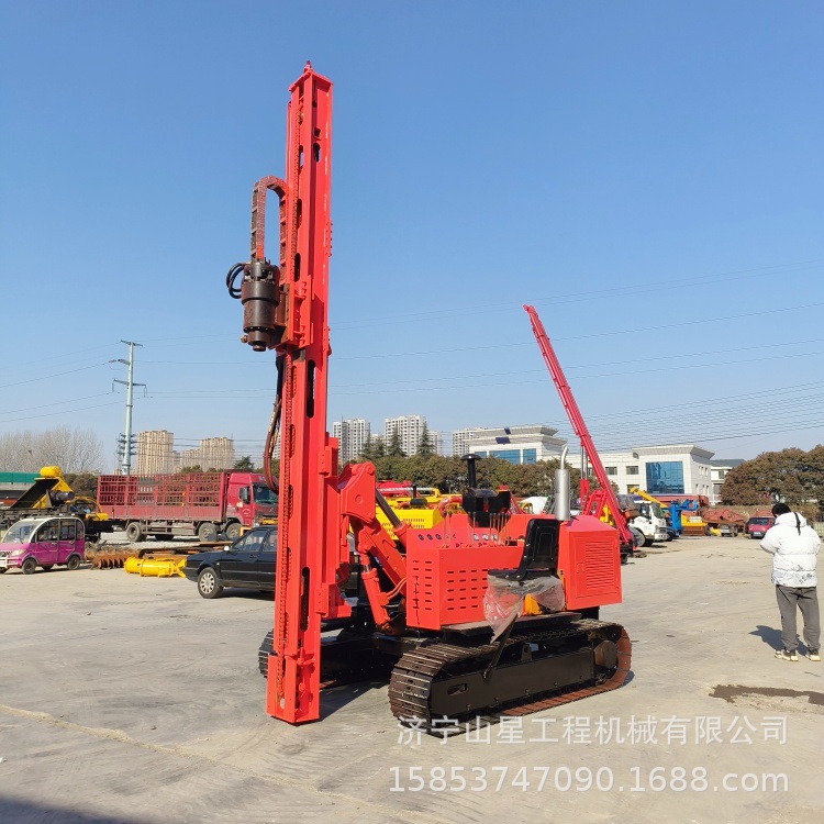 新款伸缩一米光伏打桩机 履带式爬山虎液压螺旋钻 硬地风化石钻孔