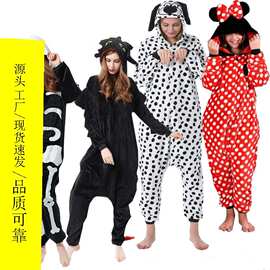 跨境专供卡通连体法兰绒睡衣动物儿童亲子演出服恐龙天马独角兽
