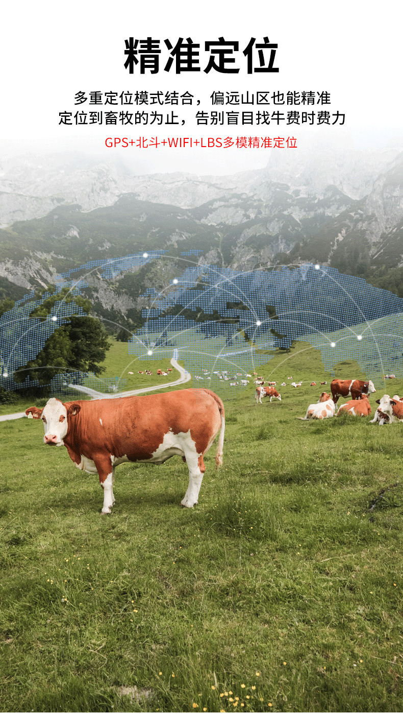 Solar-Powered 4g Beidou Gps Tracker for Cattle and Sheep, a Tracking Device for Mountainous Areas and Grasslands, with Track Playback