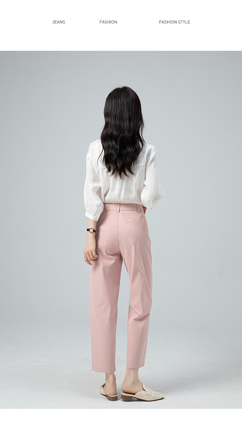 Quần culottes nữ ống rộng dáng suông, vải mỏng nhẹ chống nhăn, ủi tay thoải mái — Phấn hoa anh đào (phù hợp với thân hình quả táo) chi tiết 21