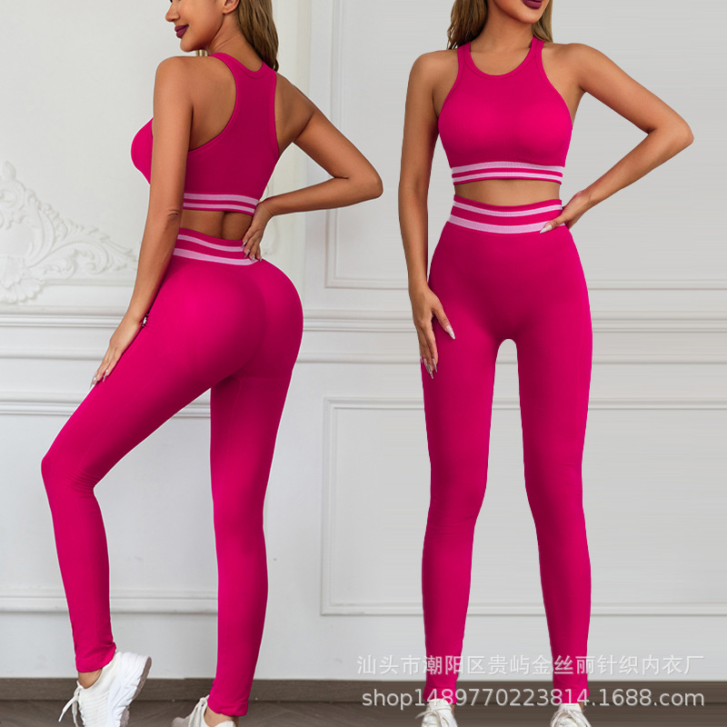 New Beauty Back Sports Underwear Yoga Suit Women's Autumn and Winter New Fitness High Waist Hip Yoga Suit with Chest Pad suit