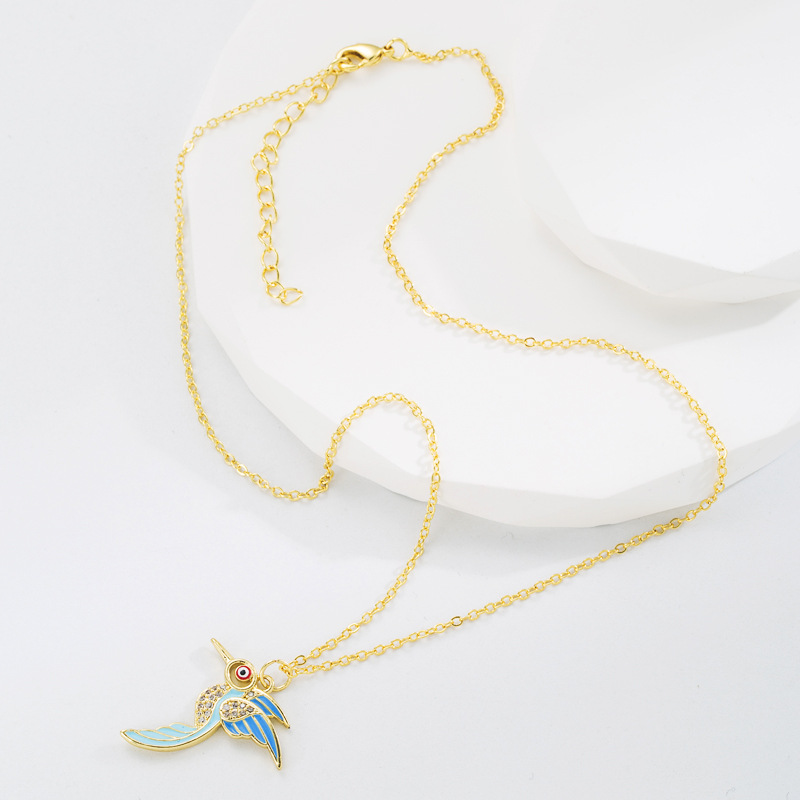 Fashion Cartoon Moon Copper Pendant Necklace Zircon Copper Necklaces