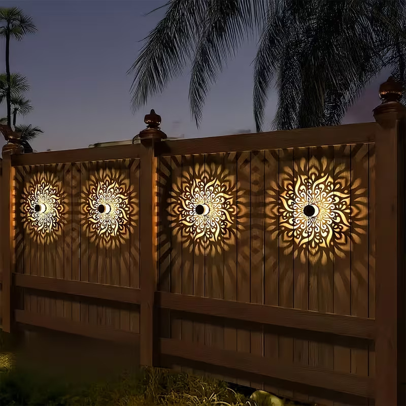 Cross-Border Solar Mandala Sunflower Outdoor Garden Decoration Landscape Wall Light_voghion.com